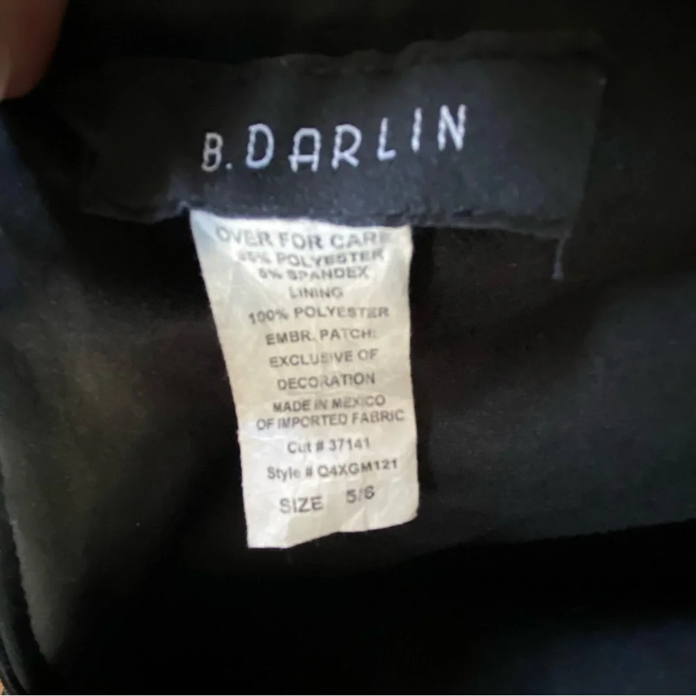 B.darlin Black Mermaid Maxi With Rose Embroidery High Neck Formal Dress size 5/6 - Picture 2 of 4